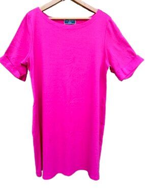 Karen Scott Sport T-shirt Dress Womens Size 1X Wild Punch Pink Sporty Chic